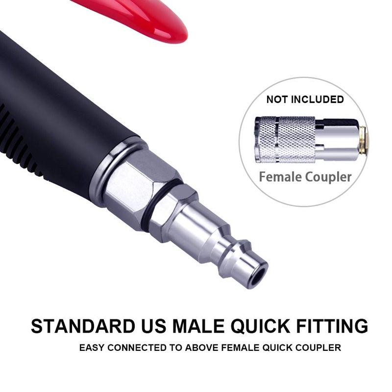 JASTIND High Volume Powerful Air Blow Gun with Extensible Air Flow Nozzle, Pneumatic Air Compressor Accessories Blower Tool, Maximum Extended to 26 Inch Blower Gun with Anti-slip Rubber Coated Metal Handle - Image 5